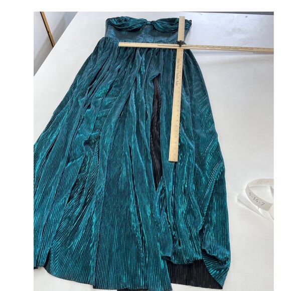 Bronx & Banco Dress Womens 12 US Blue Green Teal Florence Gown Strapless - Picture 12 of 12